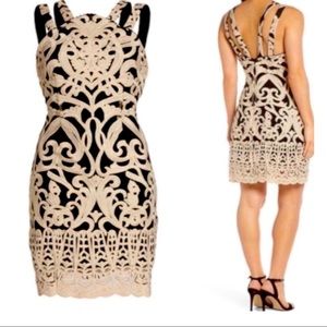 Foxiedox cocktail embroidered double strap dress